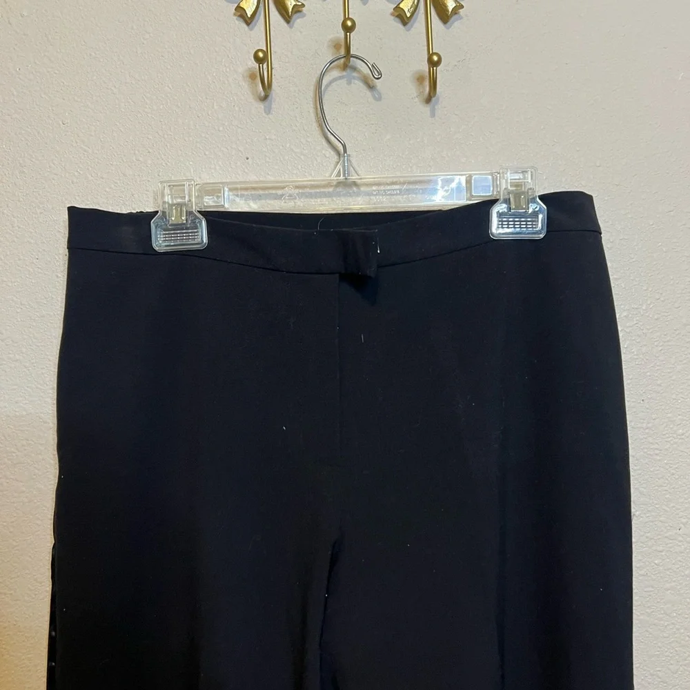 Women’s Ruby Rd. Black Tuxedo Pants with Satin Side Strip. Size 10 - Picture 2 of 5